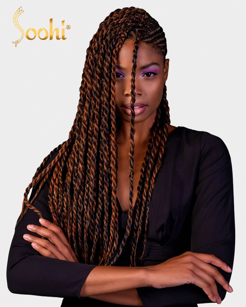 Off Black & Copper Red #1B-30 - 24" Braiding Hair (4 Pack)