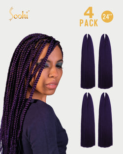 Purple - 24" Braiding Hair (4 Pack)
